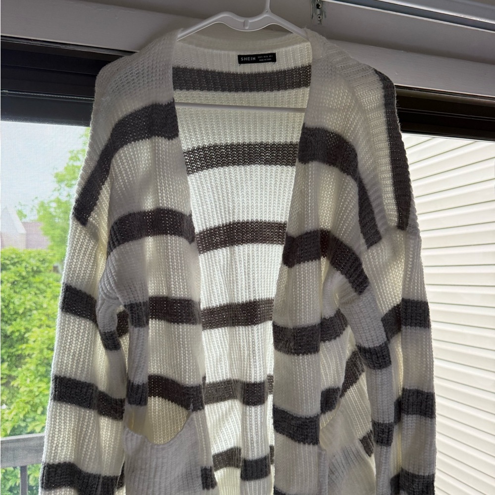 SHEIN Black and White Cardigan Sweater